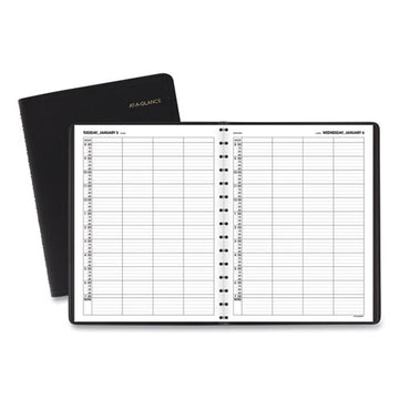 AT-A-GLANCE® Four-person Group Daily Appointment Book, 11 X 8, Black Cover, 12-month (jan To Dec): 2022 freeshipping - TVN Wholesale